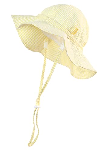Baby & Toddler Wide Brim Sun Hats UPF 50+ Sun Protection Bucket Cap Cute Adjustable Hat in Seersucker