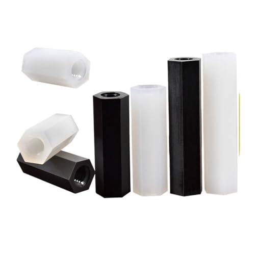 10-100Pcs M2 M2.5 M3 M4 Hand Tighten Double Pass Tighting Standoff Black or White Hand Tighten Plastic Spacing Screws PCB Motherboard Pillar Column 10-50Pcs Hardware Nut(White,M3x26(50Pcs))