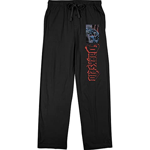 Bioworld Justice League Darkseid Character Logo Adult Unisex Black Graphic Sleep Pajama Pants