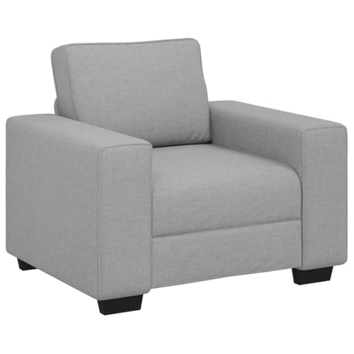 Qnhdfrt 3er Lounge Sofa Set Wolkengrau aus strapazierfähigem Polyester Holz Metallrahmen mit Breiten Armlehnen Lesesessel 2-Sitzer 3-Sitzer für Wohnzimmer Büro Gästezimmer – Bild 4
