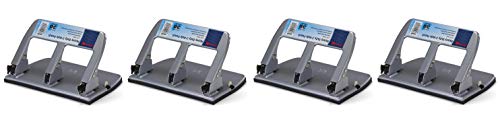 Officemate Medium Heavy Duty Three-Hole Punch, Ergonomic Handle, 30 Sheet Capacity, Silver (90086) (Pack of 4)