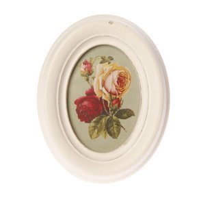 Cornice portafoto crema ovale shabby chic vintage