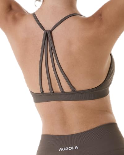 Image of AUROLA Mercury Workout Sports Bras Women Athletic Removable Padded Backless Strapy Minimal Crop Top