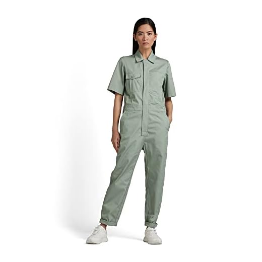 G-Star Raw Women's Army Short Sleeve Jumpsuit, Iceberg Green, M
