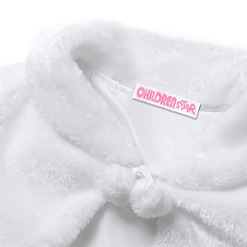 CHILDRENSTAR Girls Faux Fur Cardigan Shrugs Sweater White Bolero Winter Shawl Wrap4