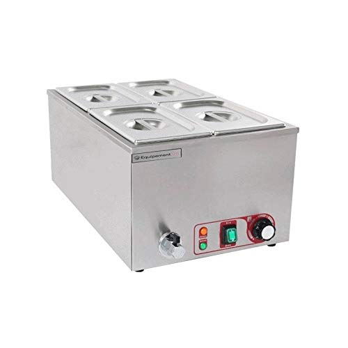 baño María de acero inoxidable baño María eléctrico profesional con grifo de vaciado y control de la temperatura Avec 4 Bacs GN 1/4