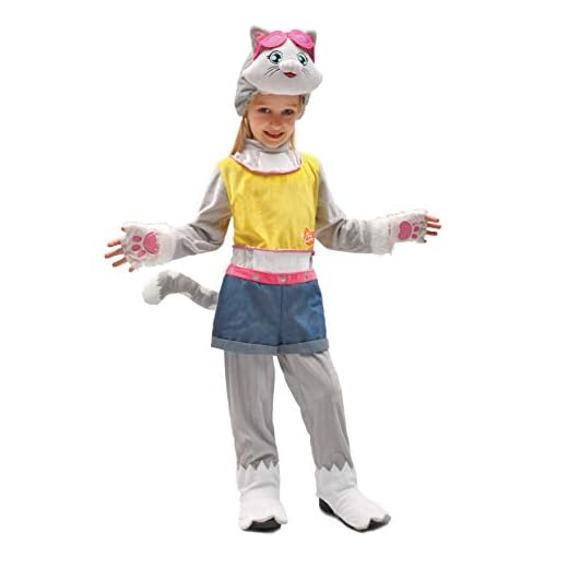 Ciao-Milady gattina 44 Gatti costume bambina, 3-4 anni, Grigio, Rosa, 11239.3-4
