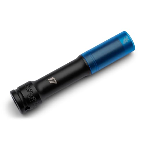 Capri Tools 1/2 in. Drive Extended Wheel Lug Nut Socket Set with Non-marring Protective Sleeve, 17 mm