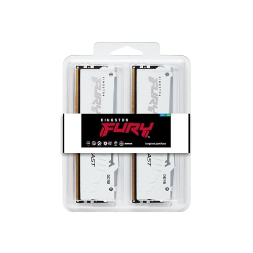 Image of Kingston FURY Beast White RGB 32GB (2x16GB) 6000MT /s CL40 DDR5 XMP DIMM | Infrared Syncing | Fury CTRL Software | Overclocking | Plug N Play | Intel XMP 3.0 | Kit of 2 | KF560C40BWAK2-32