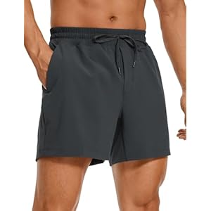 CRZ YOGA Men’s Linerless Workout Shorts 5” – Lightweight Quick Dry for Running Sports Athletic Gym with Pockets