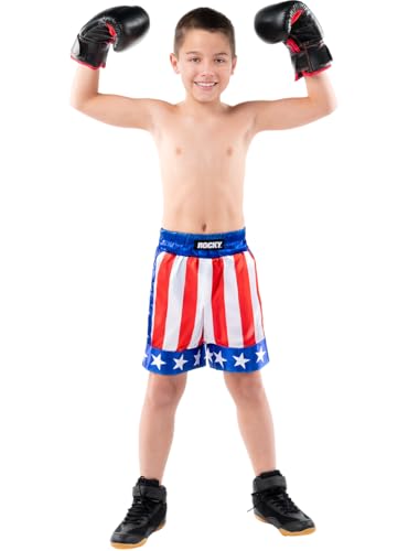 Boxeadores Disfraz 58 Funidelia | Disfraz de Rocky Balboa para niño Boxeo, Profesiones - Disfraz para niños y divertidos accesorios para Fiestas, Carnaval y Halloween - Talla 5-6 años - Azul