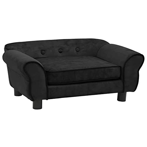 vidaXL Hundesofa Schwarz 72x45x30cm Plüsch Hundebett Hundecouch Katzensofa