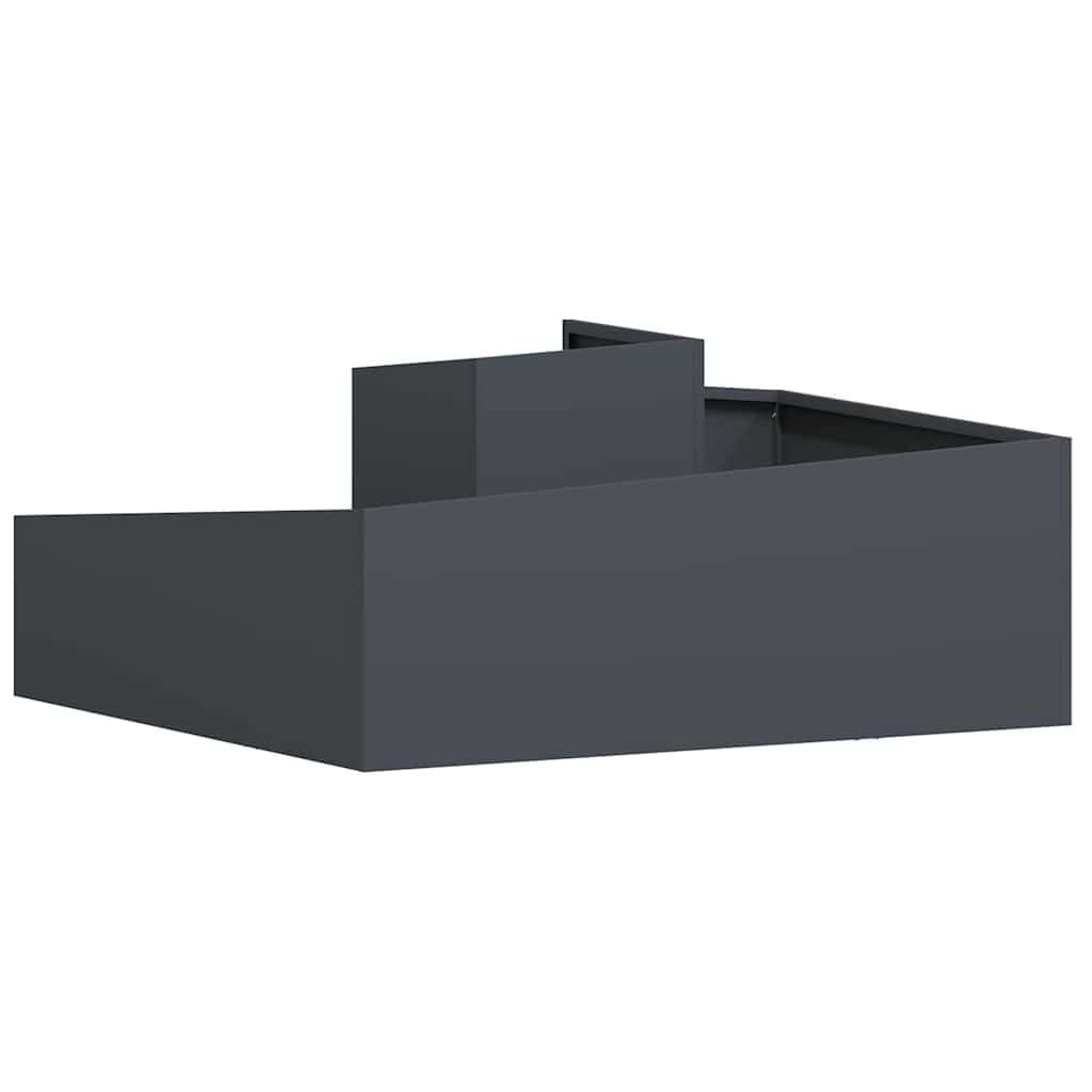vidaXL Vaso da Giardino Antracite 100 x 100 x 50 cm, Fioriera in Metallo Moderna per Esterni, Decorativa, per Giardino e terrazza, Accessori per Patio, Stile Contemporaneo