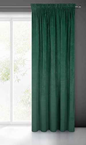 Eurofirany Villa Vorhang Samt Velvet Weich Kräuselband-1 STK. Edel Gardine Dick 290 g/m2 Elegant Glatt Einfarbig Flauschig Modern Klassisch… – Ansicht 1