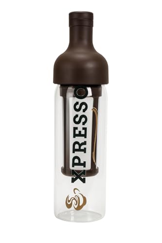 Image of Xpresso BrewChill Cold Brew Coffee Maker, Portable Cold Brew Bottle with Detachable Fine Mesh Filter, Borosilicate Glass Coffee Bottle for Iced Coffee, Home, Office, Travel & Gym,950 ml