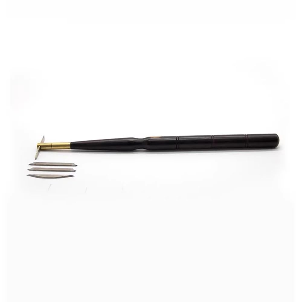 Herramienta para Hacer Moldes de Yeso Cerámico, Kit de Herramientas de Torneado para Cerámica Mango de Madera de Secuoya con 4 Cuchillas Reemplazables
