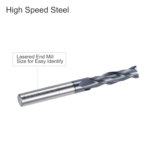 Image of uxcell 2pcs End Mill 5 /16 inch x 1-1 /4 inch 2 Flutes Spiral Helical Groove Tungsten Steel Straight Shank CNC Milling Bits for Aluminum Steel Cutting Metalworking