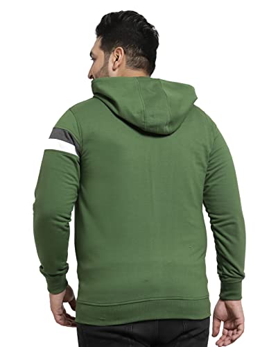 Image of Kalt Men Full Sleeves Zipper Fleece Striped Hoodie