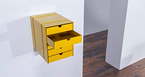 Swissmobilia Trudi box set met 5 laden, zoals INOS USM Haller, gesloten, kleur: RAL 1004 goudgeel