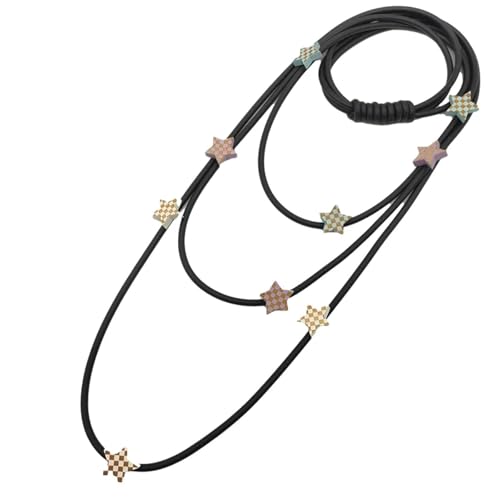 Collier pendentif étoile colorée en caoutchouc pour femmes et hommes
