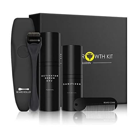 Beard Growth Kit, Jane Choi Beard Grooming Tools for Beard Rapid Growth and Thickening, Beard Growth Activator Serum, Beard Roller, Beard Comb Cover