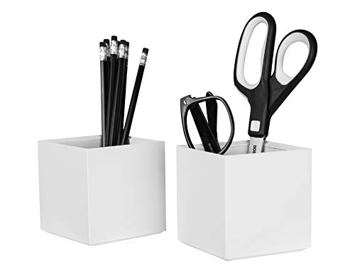 Image of Bostitch Office Konnect Pencil Cup Desk Organizer, Pen Cup, 2-Pack, White