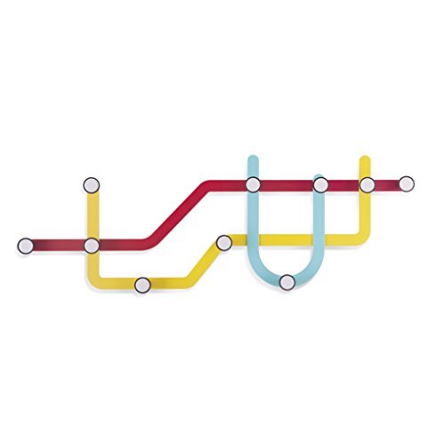 Cabideiro de Parede 10 Ganchos SUBWAY Colorido - Umbra