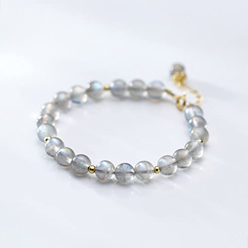 Bracelet en pierre de lune et argent S925, cadeau infini femme