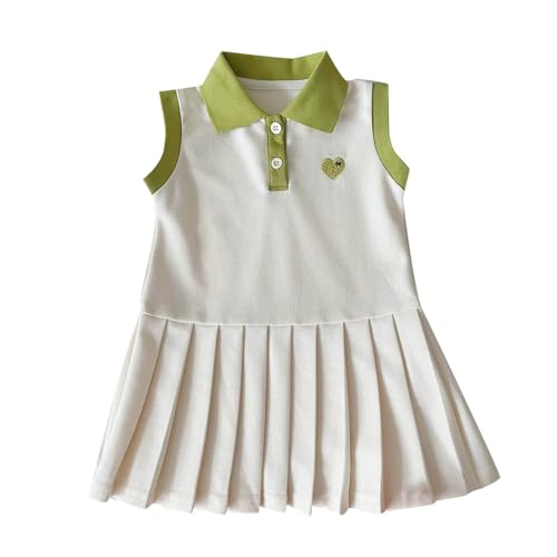 wodceeke Toddler Baby Girls Polo Dress Summer Sleeveless Pleated Tennis Dress A Line Playwear Sundress