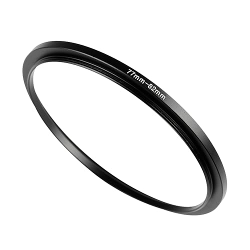 WIIYE 77mm to 82mm Step Up Rings 72mm to 82mm Metal Step-Up Ring for All Brands UV ND CPL Metal Step Up Ring Adapter Filter (77mm to 82mm)