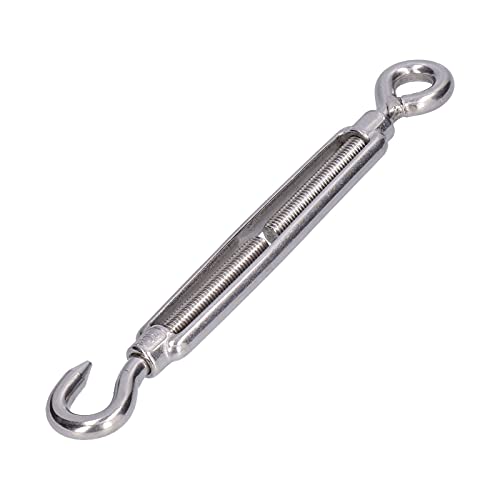 aqxreight 5Pcs Turnbuckle Hook and Eye Wire Rope Tension 304 Stainless Steel Shade Sail HardwareM6 (M6) miniatura 5