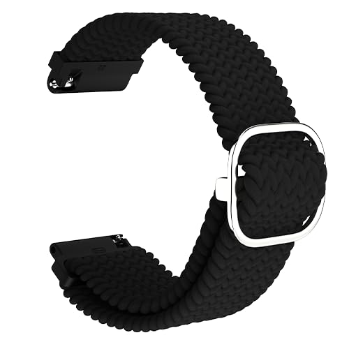 Noise Original 22mm Braided Nylon Buckle Watch Strap Compatible Halo/Plus, Pro 4/5/Max, Ultra 3, Pulse 2 Max/3, Twist/Go, Force, Mettalix, Icon 2/3 Smartwatch(Black)