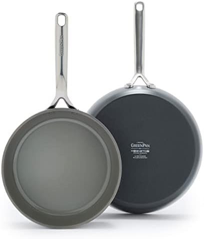 GreenPan GP5 Hard Anodized Healthy Ceramic Nonstick 9.5” & 11” 2 Piece Frying Pan Skillet Set,Heavy Gauge Scratch Resistant,Stay-Flat Surface, Induction, Mirror Finish Handle,Oven Safe,PFAS-Free,Slate - Thumbnail 2