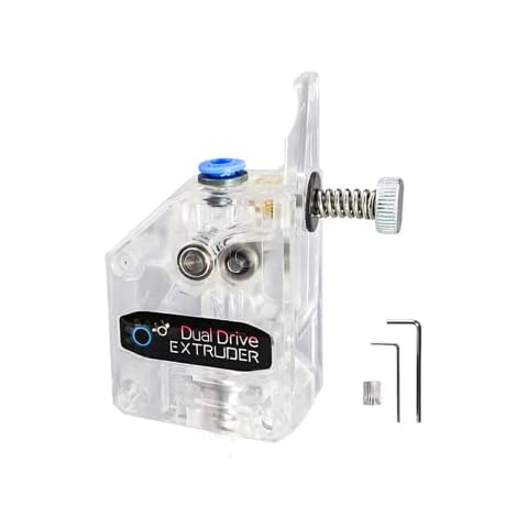 3Dman Bowden Dual Drive Extruder Universal Geared Extruder for CR10, Ender 3 Series, Anycubic Mega S, Tevo Tornado, Wanhao D9, Anet A8 E10, Prusa I3 and DIY 3D Printer - Transparent Cover