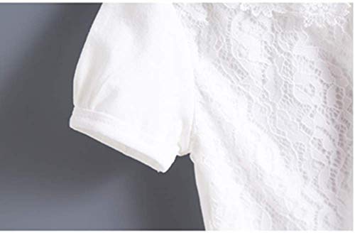 Little Girls' Short Sleeve Lace Bolero Cardigan Shrug Dress Cover up 2-10 Years (White 2, 3-4T)3