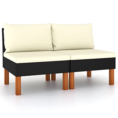 vidaXL 2X Eukalyptusholz Massiv Mittelsofa Sofa Lounge Gartensofa Einzelsofa Gartenmöbel Loungesofa Gartensessel Garten Terrasse Poly Rattan vidaXL 2X Eukalyptusholz Massiv Mittelsofa Sofa Lounge Gartensofa Einzelsofa Gartenmöbel Loungesofa Gartensessel Garten Terrasse Poly Rattan