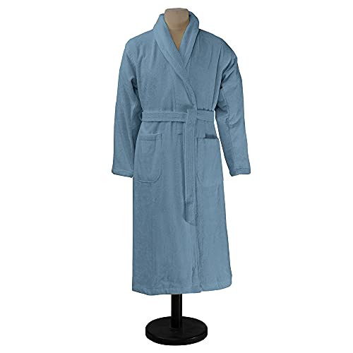 Peignoir de bain coton ESSIX aqua : fini le linge rêche grâce à l'entretien facile