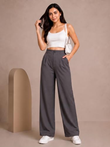 Image of Womens NS Lycra Korean High Waist Straight Pants