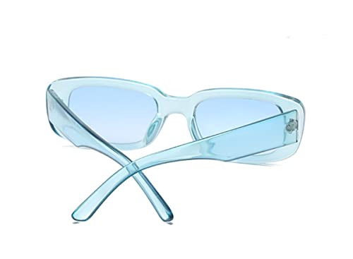 Image of IKANOO Retro Rectangle Sunglasses for Women Men Small Square Frame Trendy Y2K 90's Black Sunglasses