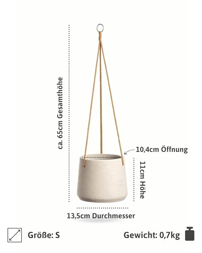 Finestgreen Hängendes Pflanzgefäß Patt Grau S | Hängender Blumentopf zum bepflanzen | Urban Gardening Pflanzenampel | Pottery Pots – Ansicht 3