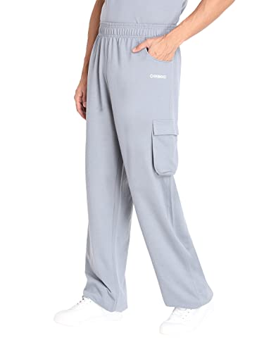 Image of CHKOKKO Men's Baggy Track Pants for Gym Workout Running Casual Wear Sports Lower with Pockets Adjustable Drawstring Waist Lightweight Quick Dry Activewear Fitness