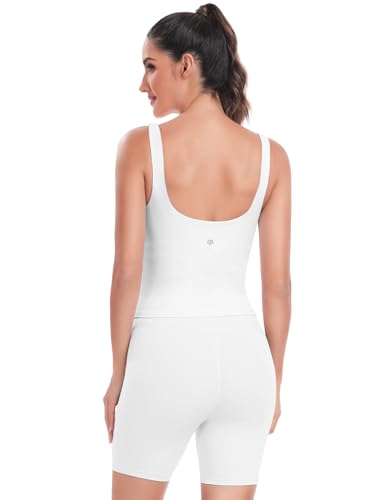 HeyNuts Zeal Bra Longline Classic U Back Medium Impact Wirefree Sports Bras, Workout Tank Tops with Removable Pads A-C Cups3