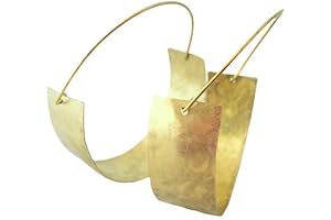 Delicate Hammered Gold Brass Hoop Earrings