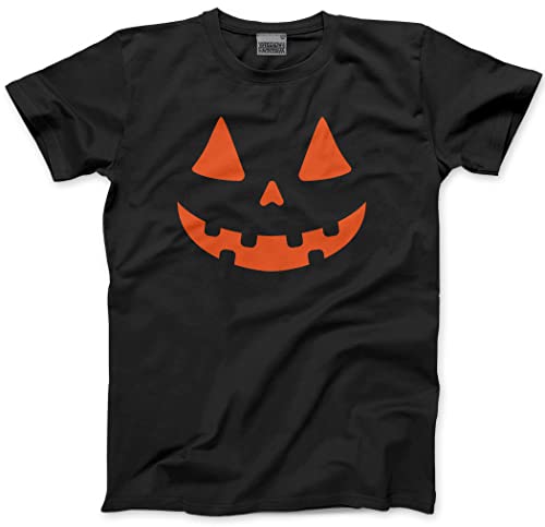 Image of HotScamp Pumpkin Face - Youth and Adults Unisex T-Shirt - Halloween Party Trick and Treat XXL Black