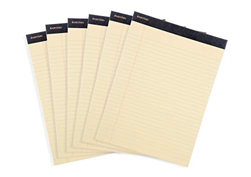 Image of Mintra Office Canary Legal Pads - Premium Quality Heavyweight Paper With Micro-perforated sheets, Smooth-lined paper, Ideal for Office Tasks, Assignments or Notes, Meetings, and Journaling, 6 pack WIDE RULED, Yellow Paper, Premium Writing Pad, 8.5 inchx11 inch