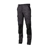 U-POWER | Pantalones de trabajo Majo, de algodón elástico con bolsillos multifuncionales y protección lumbar, 98% algodón 2% elastano