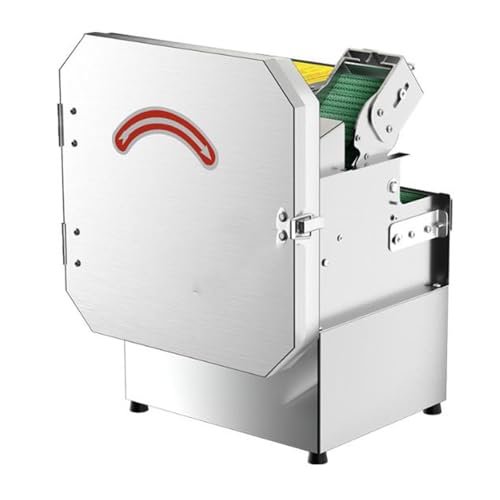 Cortador eléctrico de verduras con corte ajustable y cinta transportadora para una preparación eficiente de alimentos
