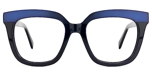 Image of Zeelool Oversize Square Eyeglasses Classic Full Rim Acetate Eyewear Frame for Women Men Milledge ZWA814760