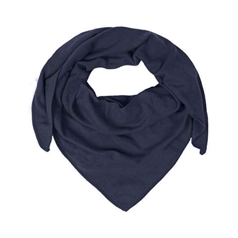 Zwillingsherz Women's Triangular Scarf Made from 100% Cashmere Cold Weather, Navy, One Size Cover