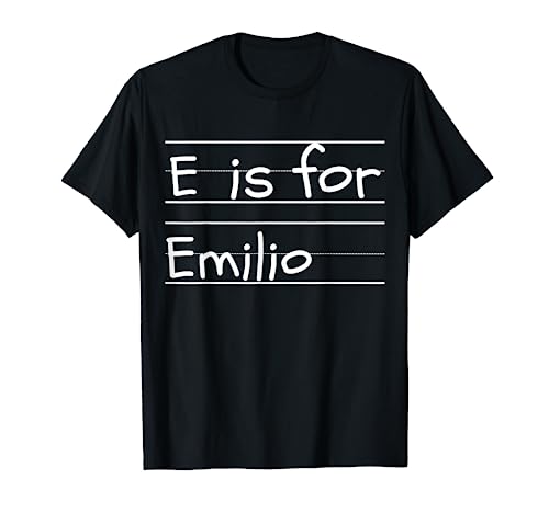 Personalizado E is for Emilio Name Student Kindergarten Camiseta